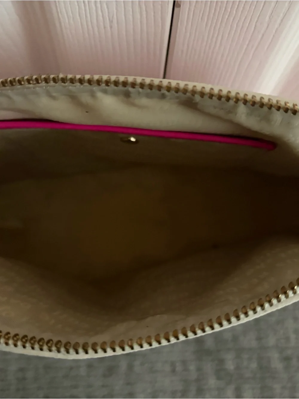 kate spade White and Hot Pink Geometric Purse